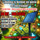 Luces Navidad Panel Solar Cable Verde Led Multicolor🎄